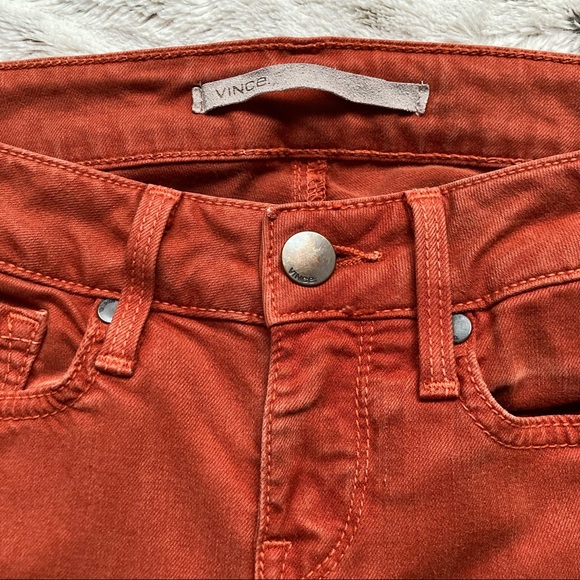 Vince Mid Rise Skinny Jeans in Rust - Picture 4 of 8